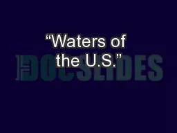“Waters of the U.S.”