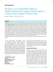 Prevalence and susceptibility profiles of non fermentative gram negative bacilli infection