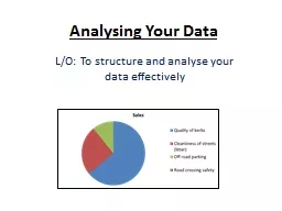 Analysing Your Data