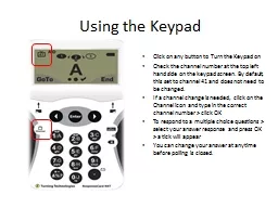 Using the Keypad