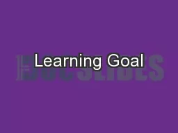 Learning Goal
