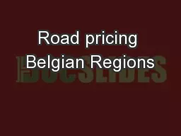 Road pricing Belgian Regions