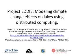 Project EDDIE: Modeling climate change effects on lakes usi