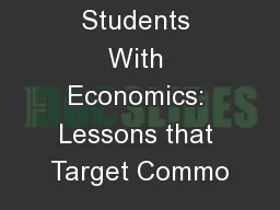 Engaging Students With Economics: Lessons that Target Commo