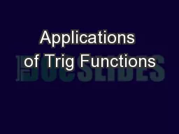 Applications of Trig Functions