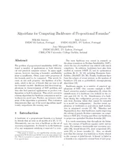 Algorithms for Computing Backbones of Propositional Fo