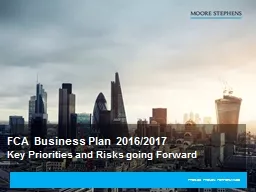 FCA Business Plan 2016/2017