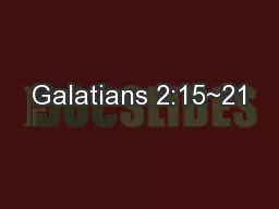Galatians 2:15~21