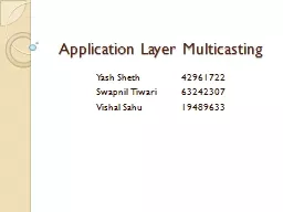 Application Layer Multicasting