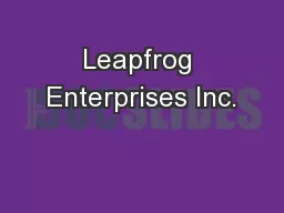 Leapfrog Enterprises Inc.
