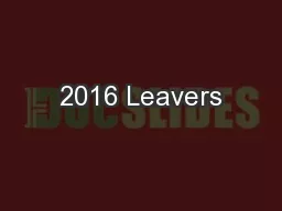 2016 Leavers