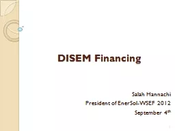 DISEM Financing