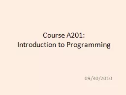 Course A201: