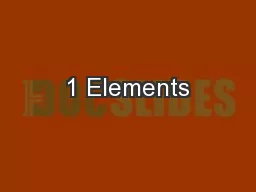 1 Elements