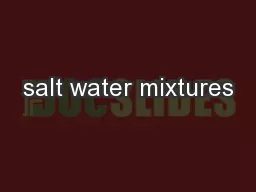 salt water mixtures
