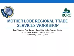 Mother Lode Regional Trade Services Workshop