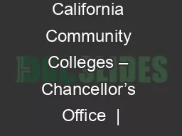 California Community Colleges – Chancellor’s Office  |