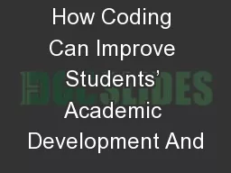 How Coding Can Improve Students’ Academic Development And