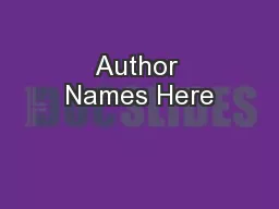 Author Names Here