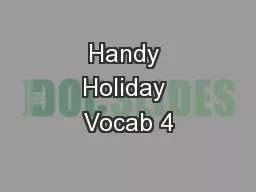 Handy Holiday Vocab 4