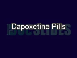 Dapoxetine Pills