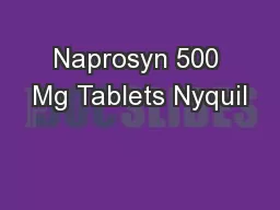 Naprosyn 500 Mg Tablets Nyquil