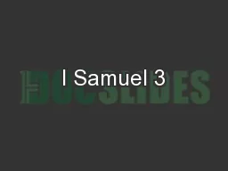 I Samuel 3