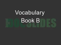 Vocabulary Book B