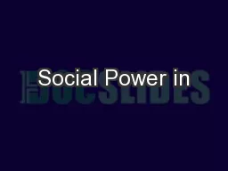 Social Power in