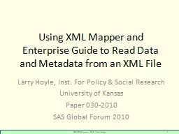 Using XML Mapper and Enterprise Guide to Read Data and Meta