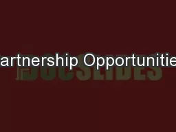 Partnership Opportunities