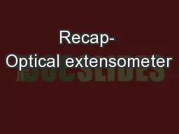 Recap- Optical extensometer