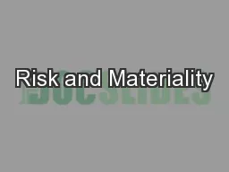 Risk and Materiality