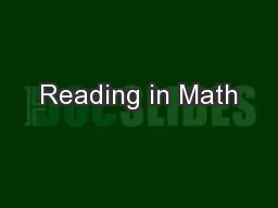 Reading in Math