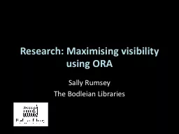 Research: Maximising visibility using ORA