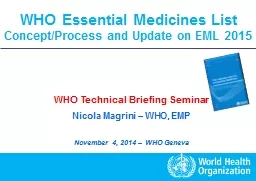 WHO Essential Medicines List