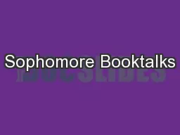 Sophomore Booktalks