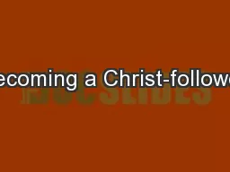 Becoming a Christ-follower