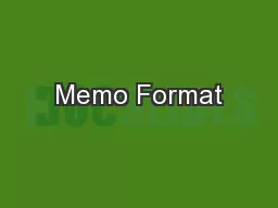 Memo Format