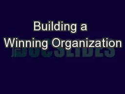 Building a Winning Organization