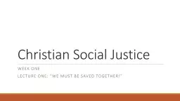 Christian Social Justice
