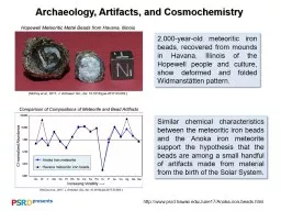 Archaeology, Artifacts, and Cosmochemistry