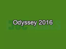 Odyssey 2016