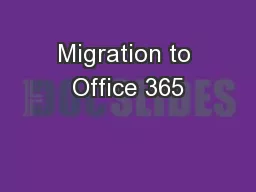 Migration to Office 365
