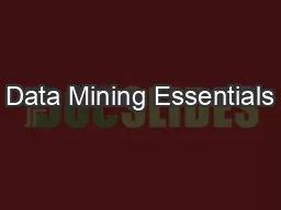 Data Mining Essentials
