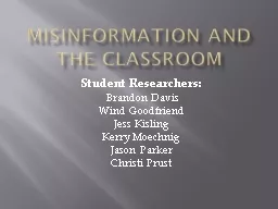 Misinformation and the Classroom