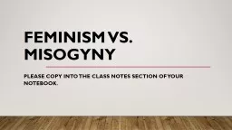 Feminism vs. Misogyny