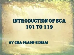 Introduction of SCA