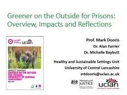 Greener on the Outside for Prisons: Overview, Impacts and R