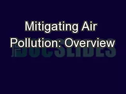 Mitigating Air Pollution: Overview